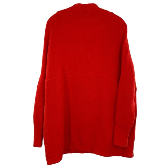 Free People Ottoman Tunic Red Ribbed Oversized Slouchy Knit Sweater - Picture 6 of 8